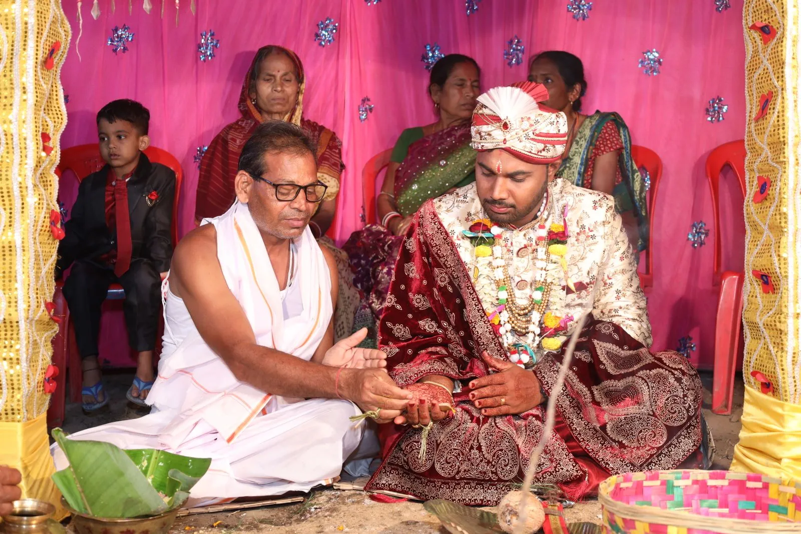 Vibrant Indian wedding ceremony scene depicting cultural rituals and traditions.